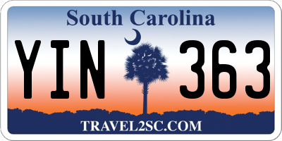 SC license plate YIN363