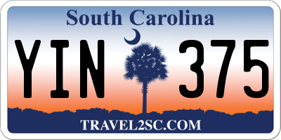 SC license plate YIN375