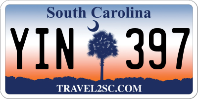 SC license plate YIN397