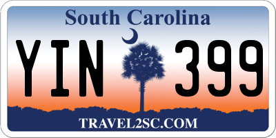 SC license plate YIN399