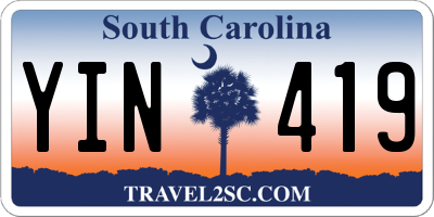 SC license plate YIN419