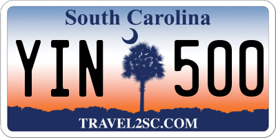 SC license plate YIN500