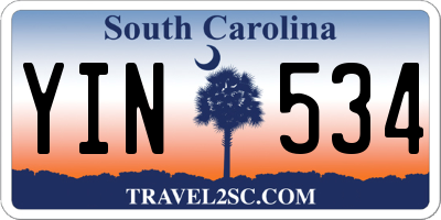 SC license plate YIN534