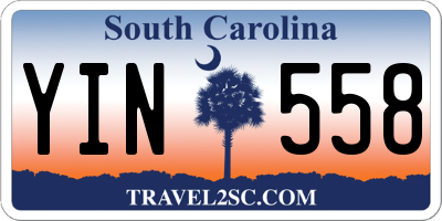 SC license plate YIN558