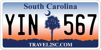 SC license plate YIN567