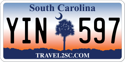 SC license plate YIN597