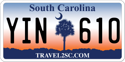 SC license plate YIN610