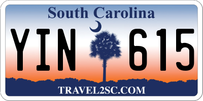 SC license plate YIN615