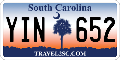 SC license plate YIN652
