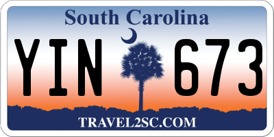 SC license plate YIN673