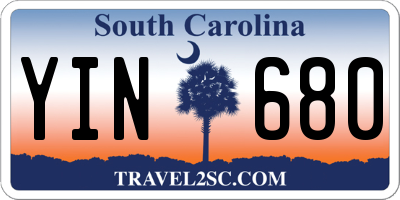 SC license plate YIN680