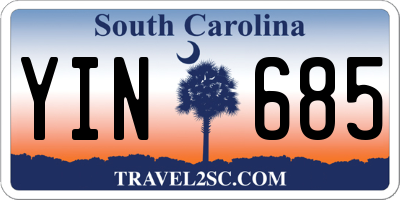 SC license plate YIN685