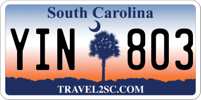 SC license plate YIN803