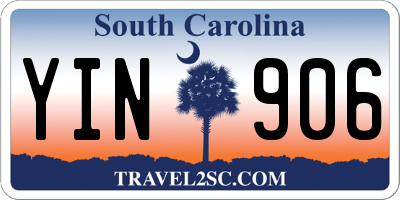 SC license plate YIN906