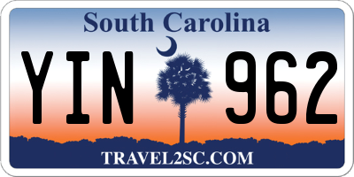 SC license plate YIN962