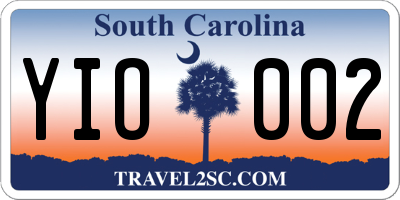 SC license plate YIO002