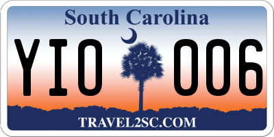 SC license plate YIO006