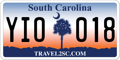 SC license plate YIO018
