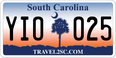SC license plate YIO025