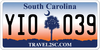 SC license plate YIO039
