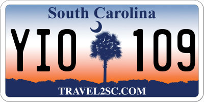 SC license plate YIO109