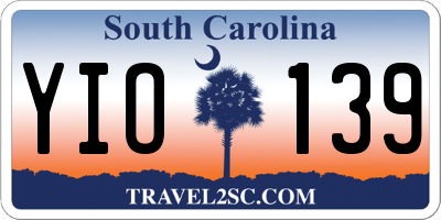 SC license plate YIO139