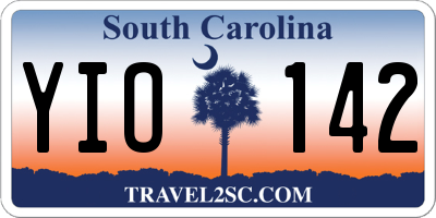 SC license plate YIO142
