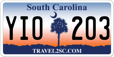 SC license plate YIO203
