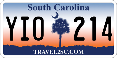 SC license plate YIO214