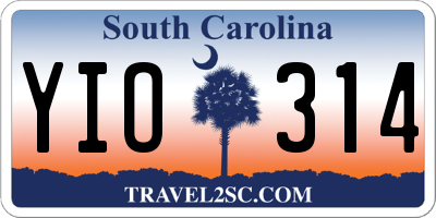 SC license plate YIO314