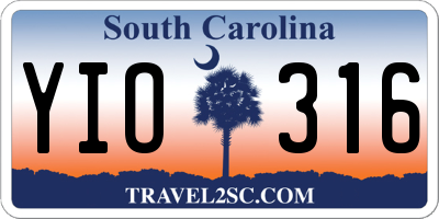 SC license plate YIO316