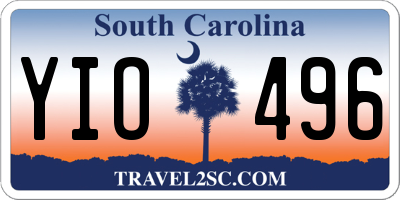 SC license plate YIO496