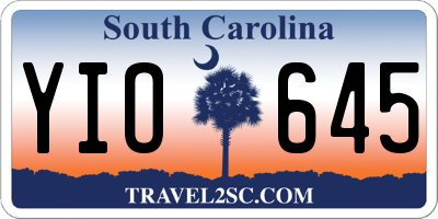 SC license plate YIO645