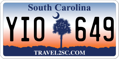 SC license plate YIO649