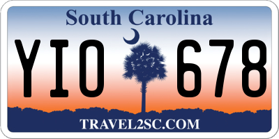 SC license plate YIO678