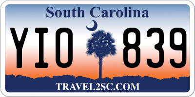 SC license plate YIO839