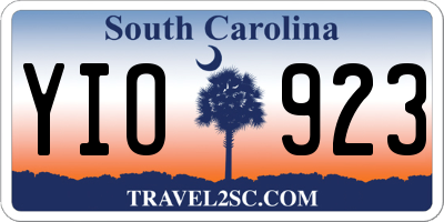 SC license plate YIO923