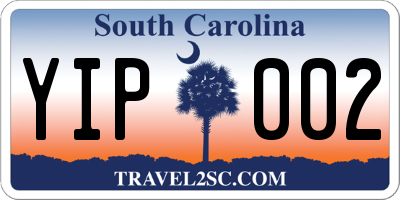 SC license plate YIP002