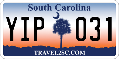 SC license plate YIP031