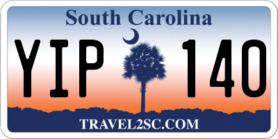 SC license plate YIP140