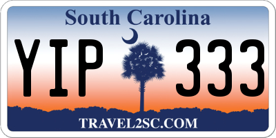 SC license plate YIP333