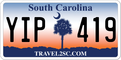 SC license plate YIP419