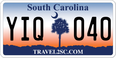 SC license plate YIQ040