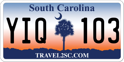 SC license plate YIQ103