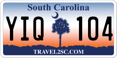 SC license plate YIQ104