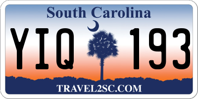 SC license plate YIQ193