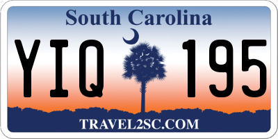 SC license plate YIQ195