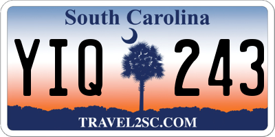SC license plate YIQ243