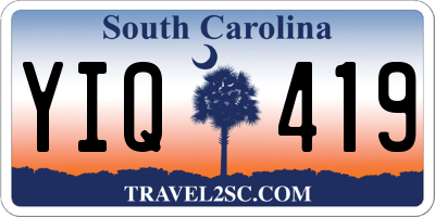 SC license plate YIQ419