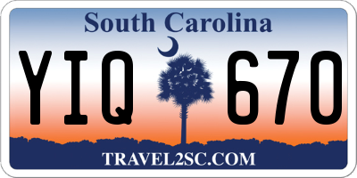 SC license plate YIQ670